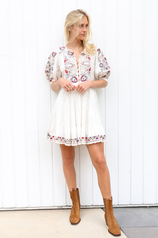 Alicia Embroidery S/SLV Dress - FINAL SALE