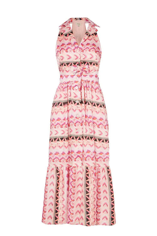 Phlox Print Halter Neck Dress - FINAL SALE