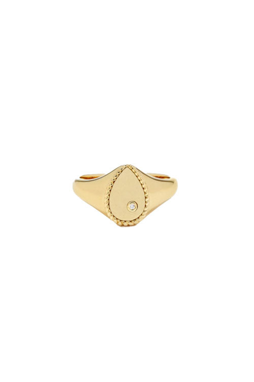 Mini Pear Signet Ring