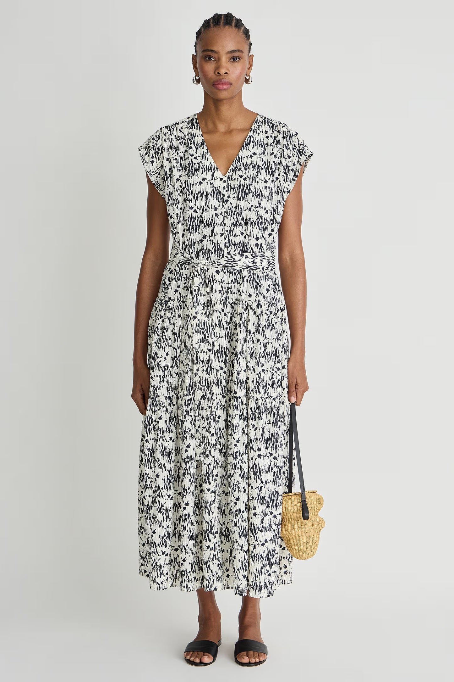 Textured Agathe Tier Maxi Dress