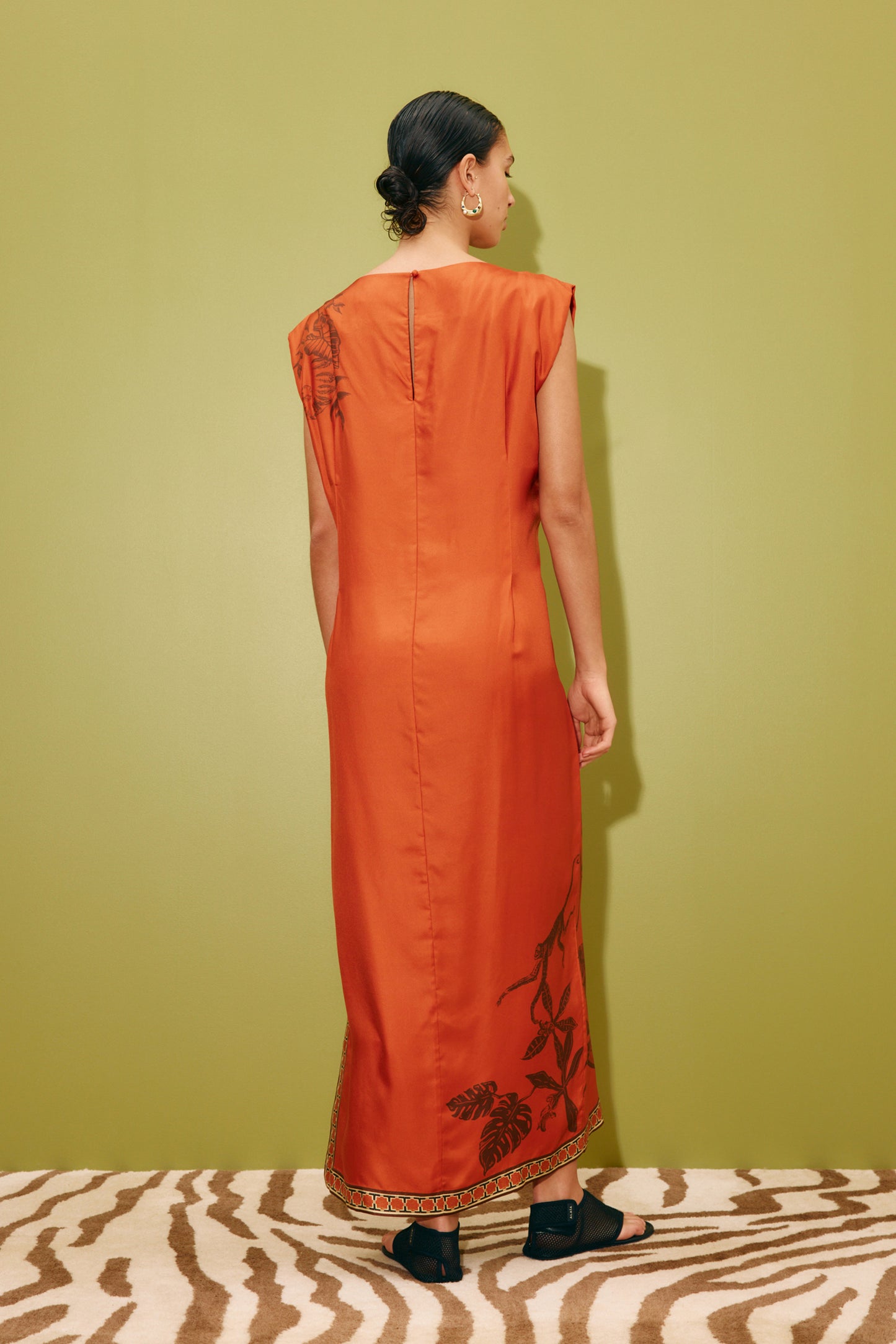 Monkey Dance Silk Midi Dress