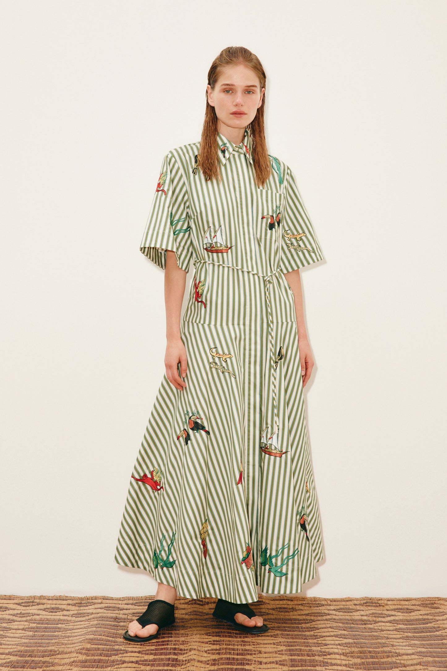 Bisou Embroidered Shirtdress - FINAL SALE