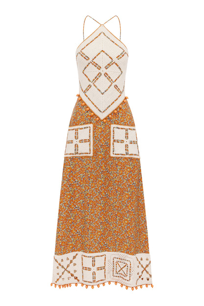 Marva Crochet Halter Midi Dress - FINAL SALE
