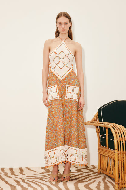 Marva Crochet Halter Midi Dress - FINAL SALE