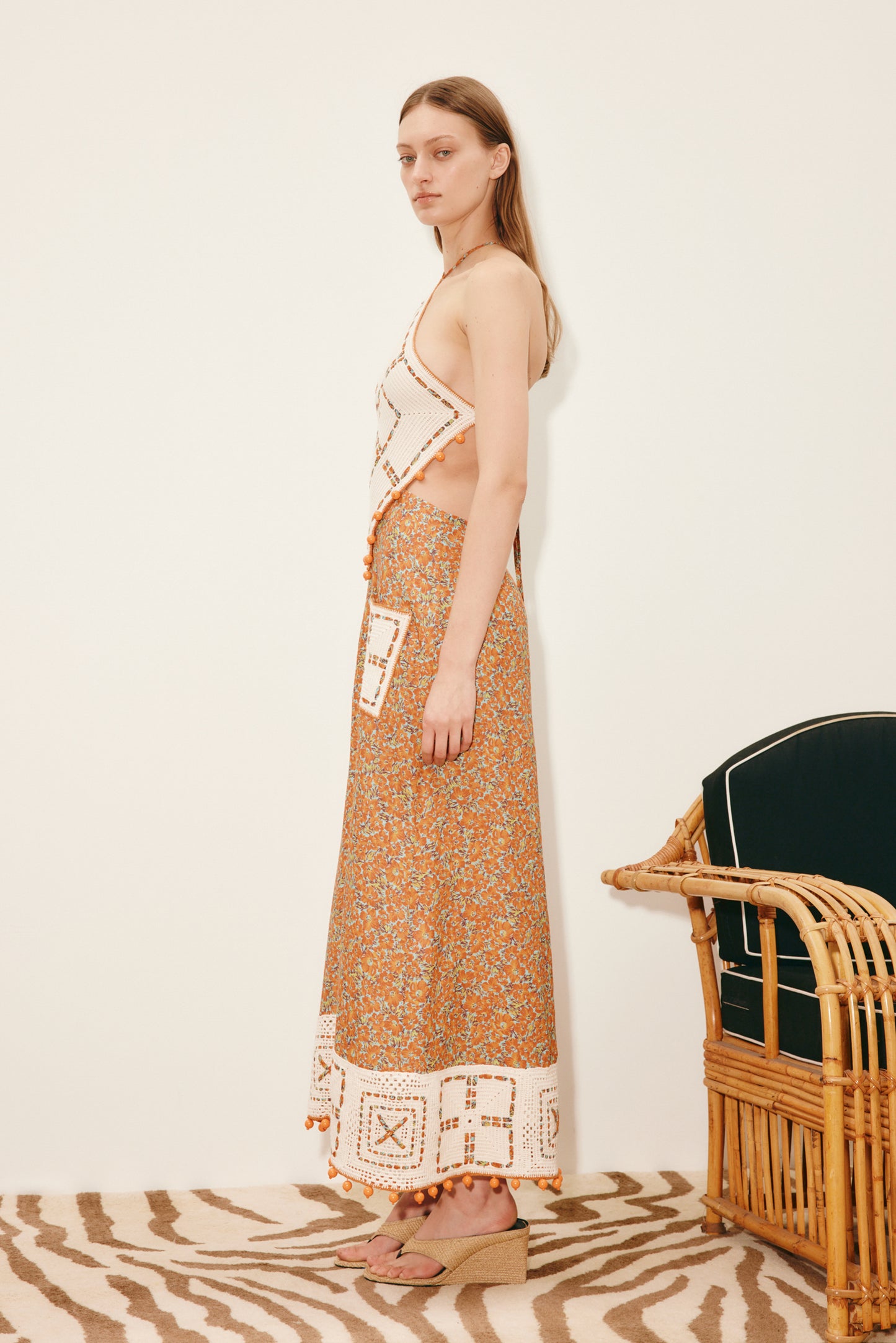 Marva Crochet Halter Midi Dress - FINAL SALE