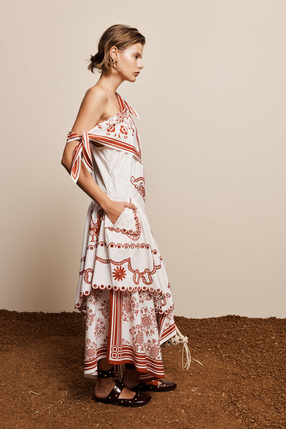 Giddy Embroidered Midi Dress