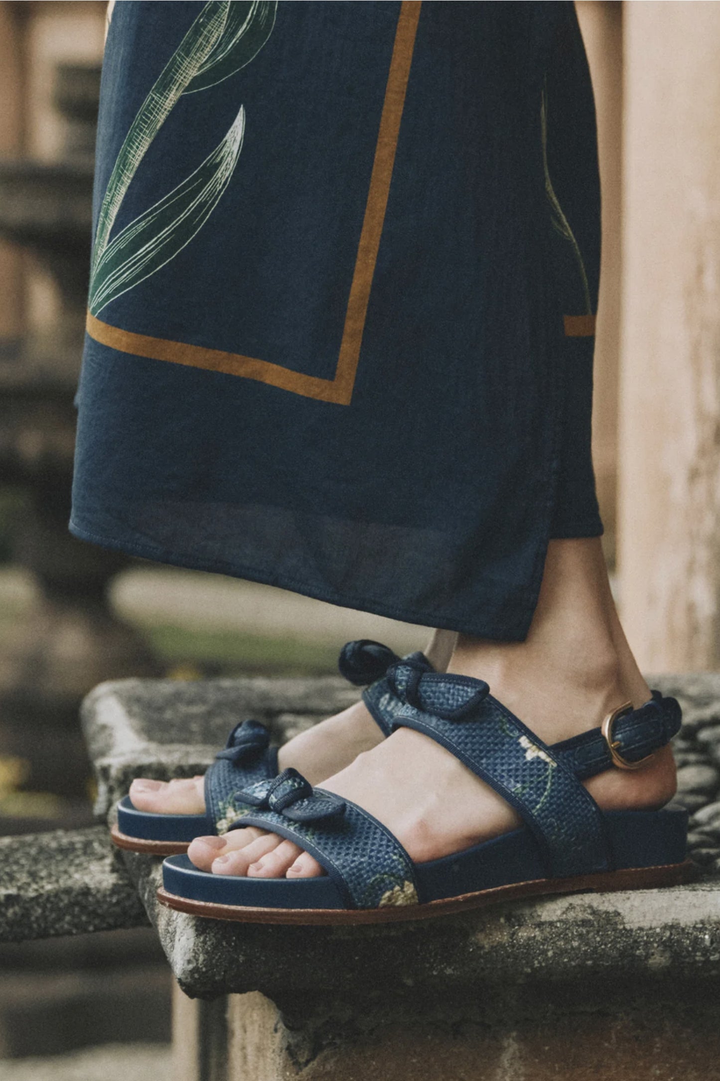 Grosgrain Raffia Sport Sandal