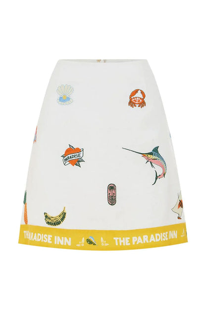 Blue Marlin Embroidered Skirt