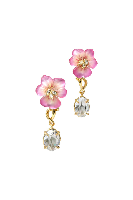 Pansy Lucite Drop Earring