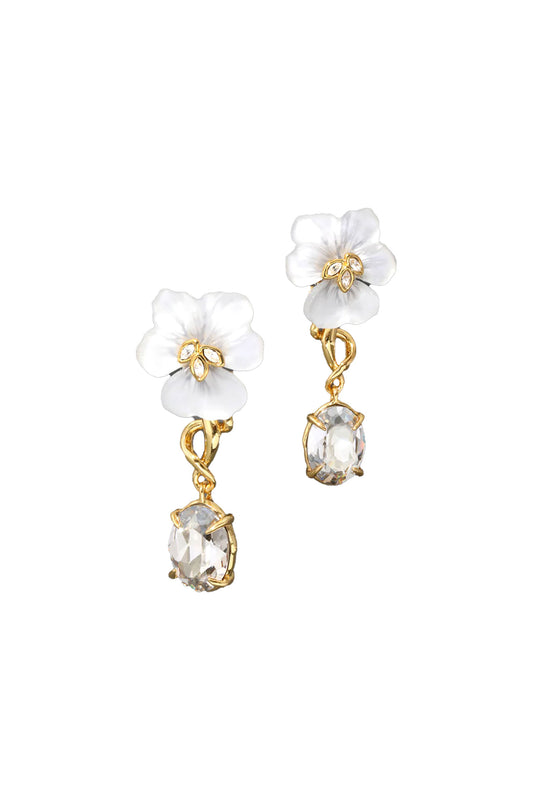 Pansy Lucite Drop Earring
