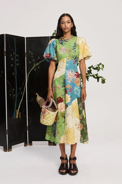 Avery Spliced Midi Dress