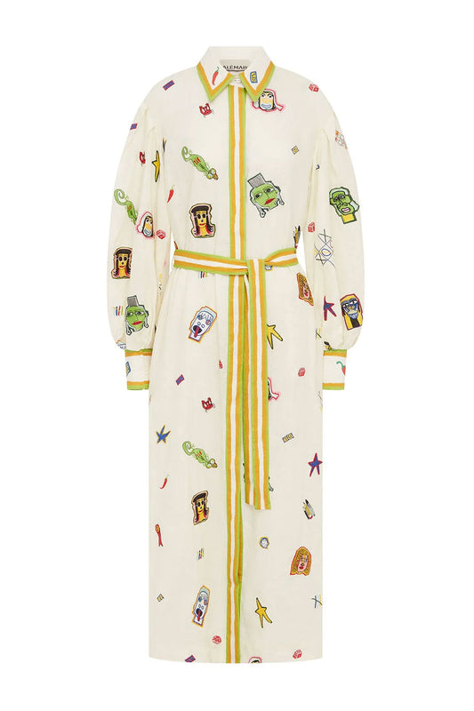 Checkers Embroidered Shirtdress