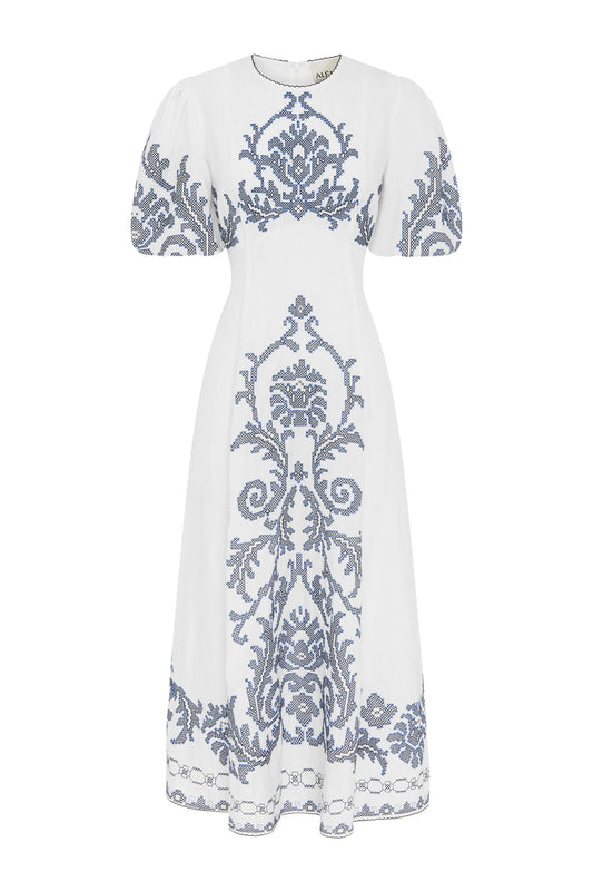 Hazel Embroidered Midi Dress