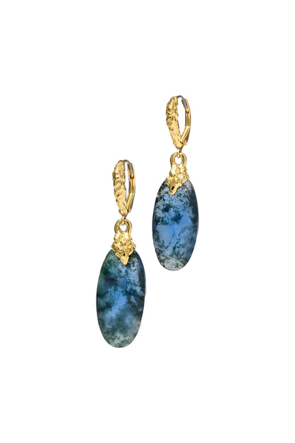 Brut Agate Drop Earrings