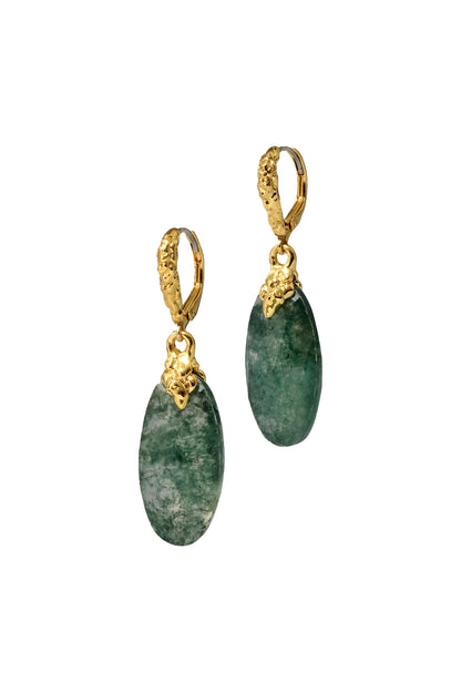 Brut Agate Drop Earrings