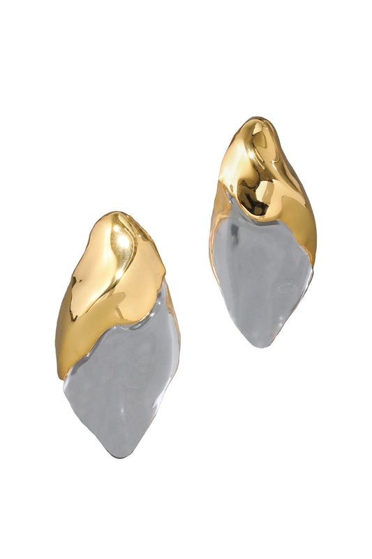 Lucite Molten Clip On Earring