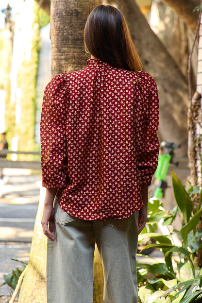 Annabel Mahogany Bhutti Shirt