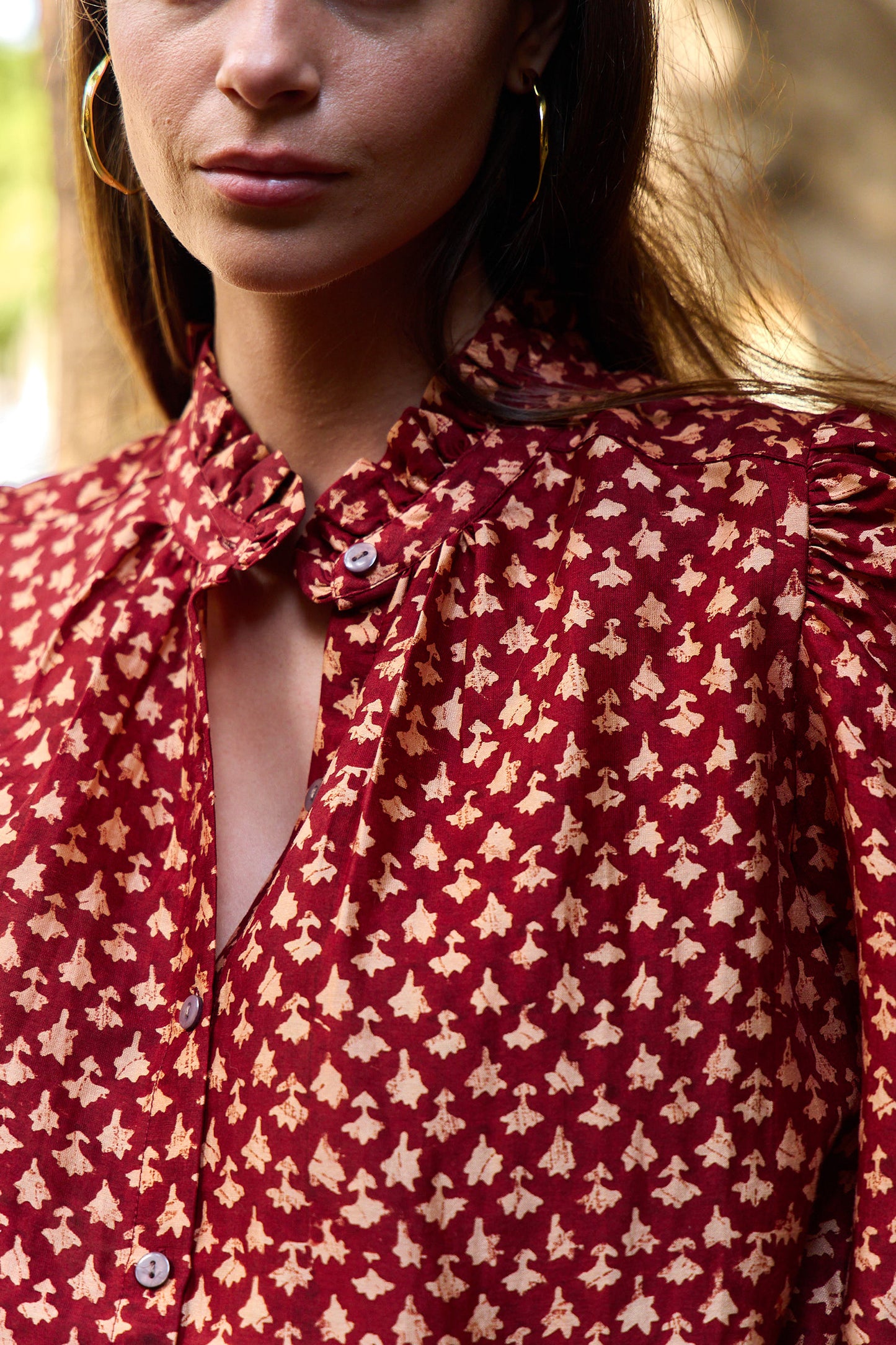 Annabel Mahogany Bhutti Shirt