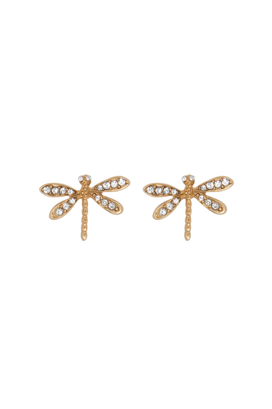 Crystal Dragonfly Stud Earring