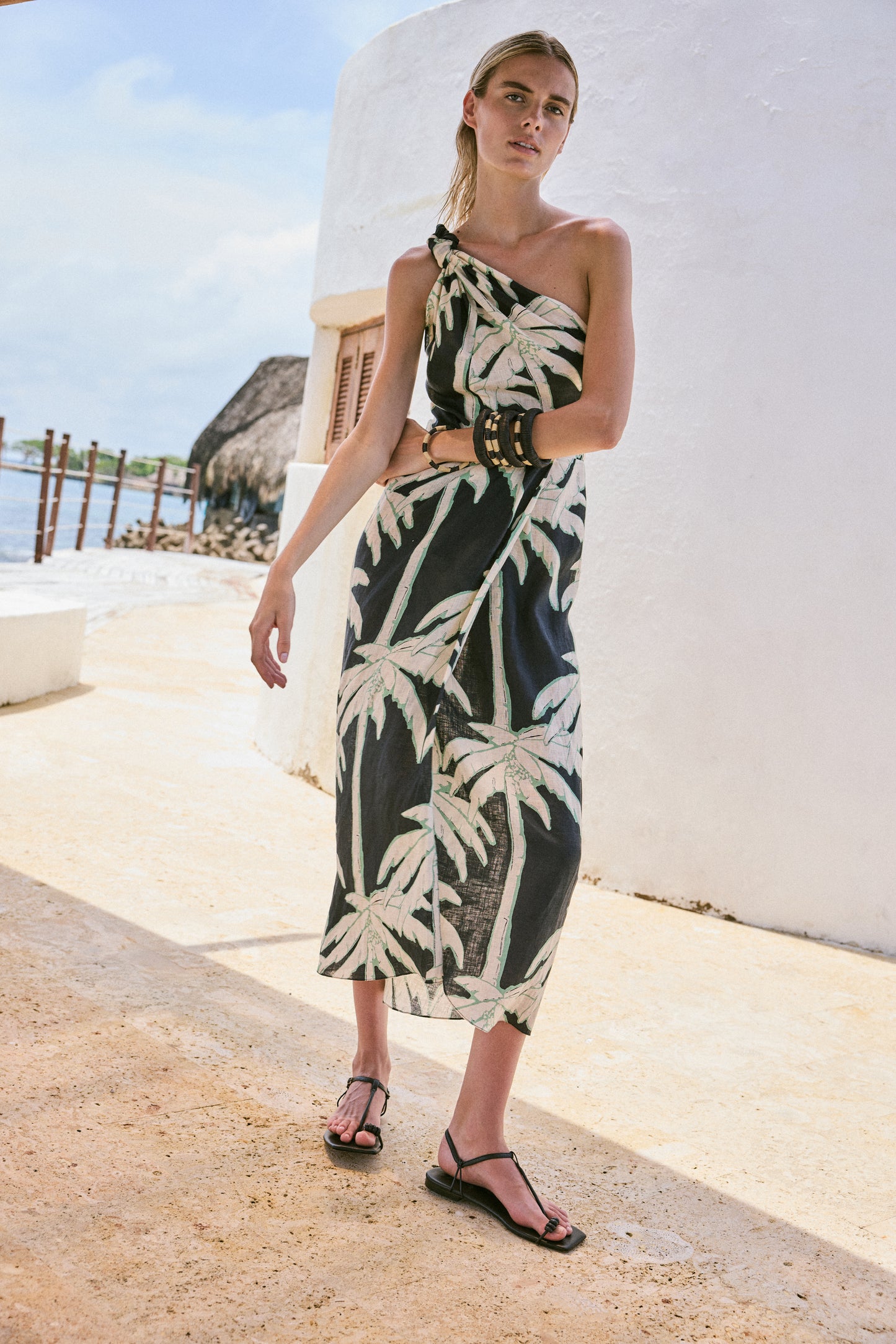 Dark Palms Ankle Dress