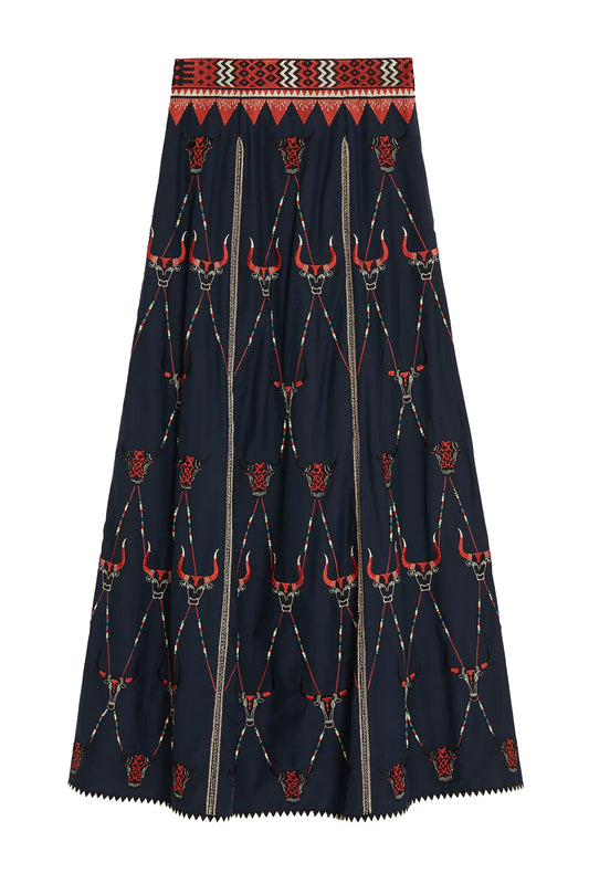 Camille Bulls Embroidery Skirt