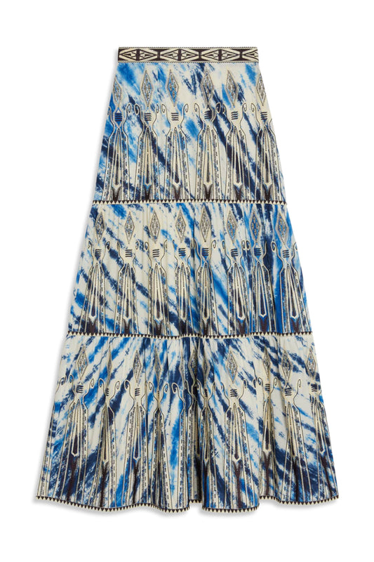 Elda Tie Dye Embroidery Skirt