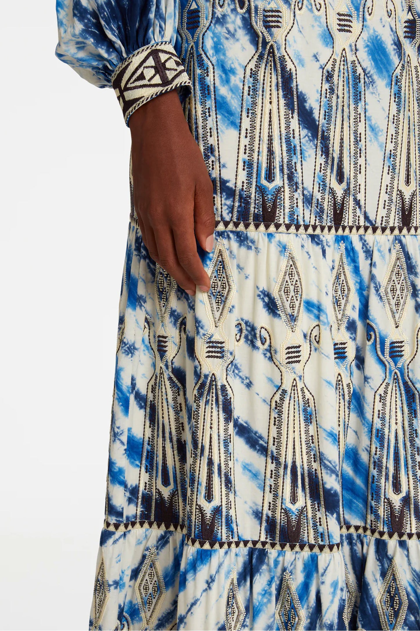 Elda Tie Dye Embroidery Skirt