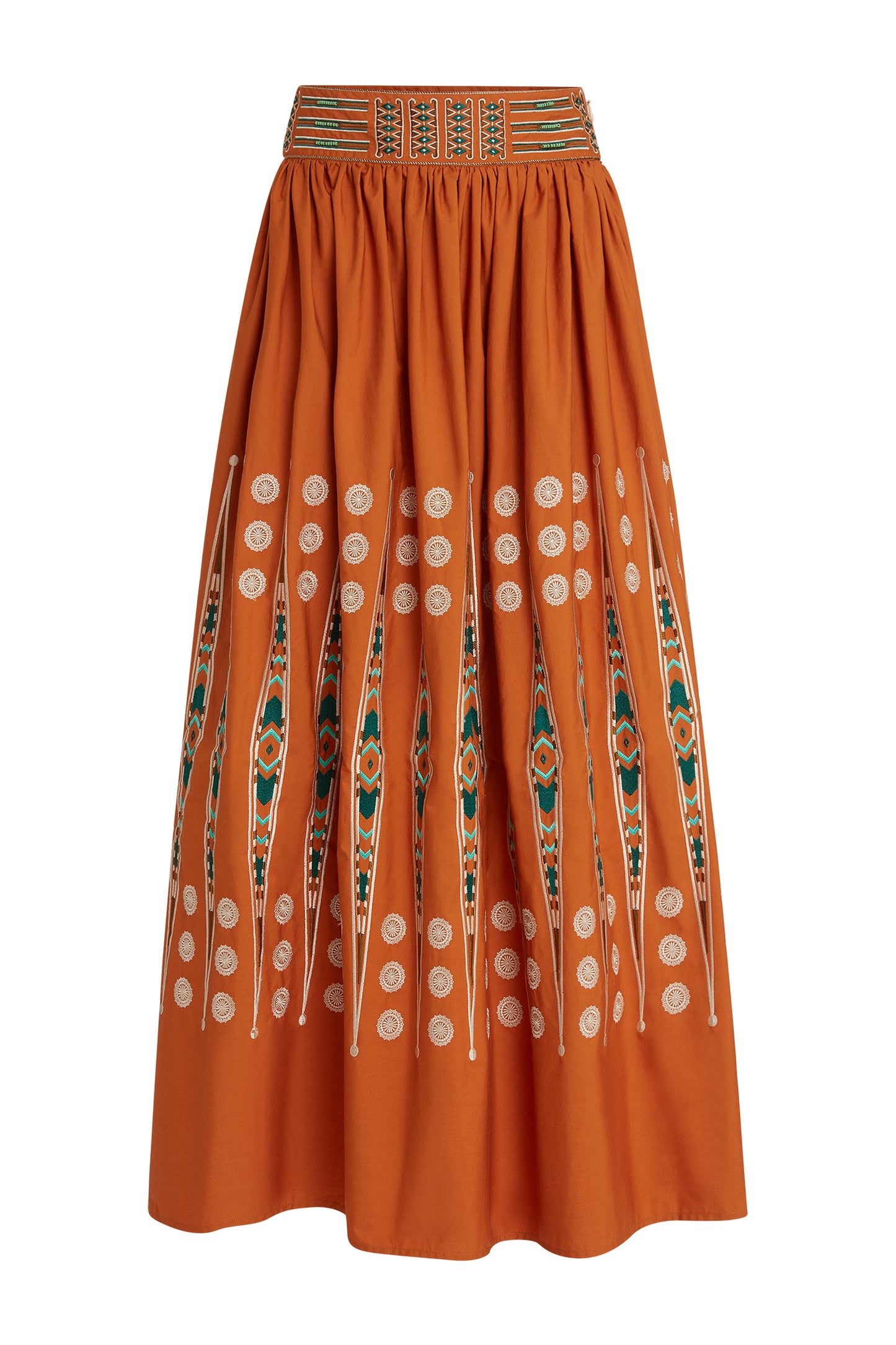 Ombretta Backgammon Embroidered Skirt