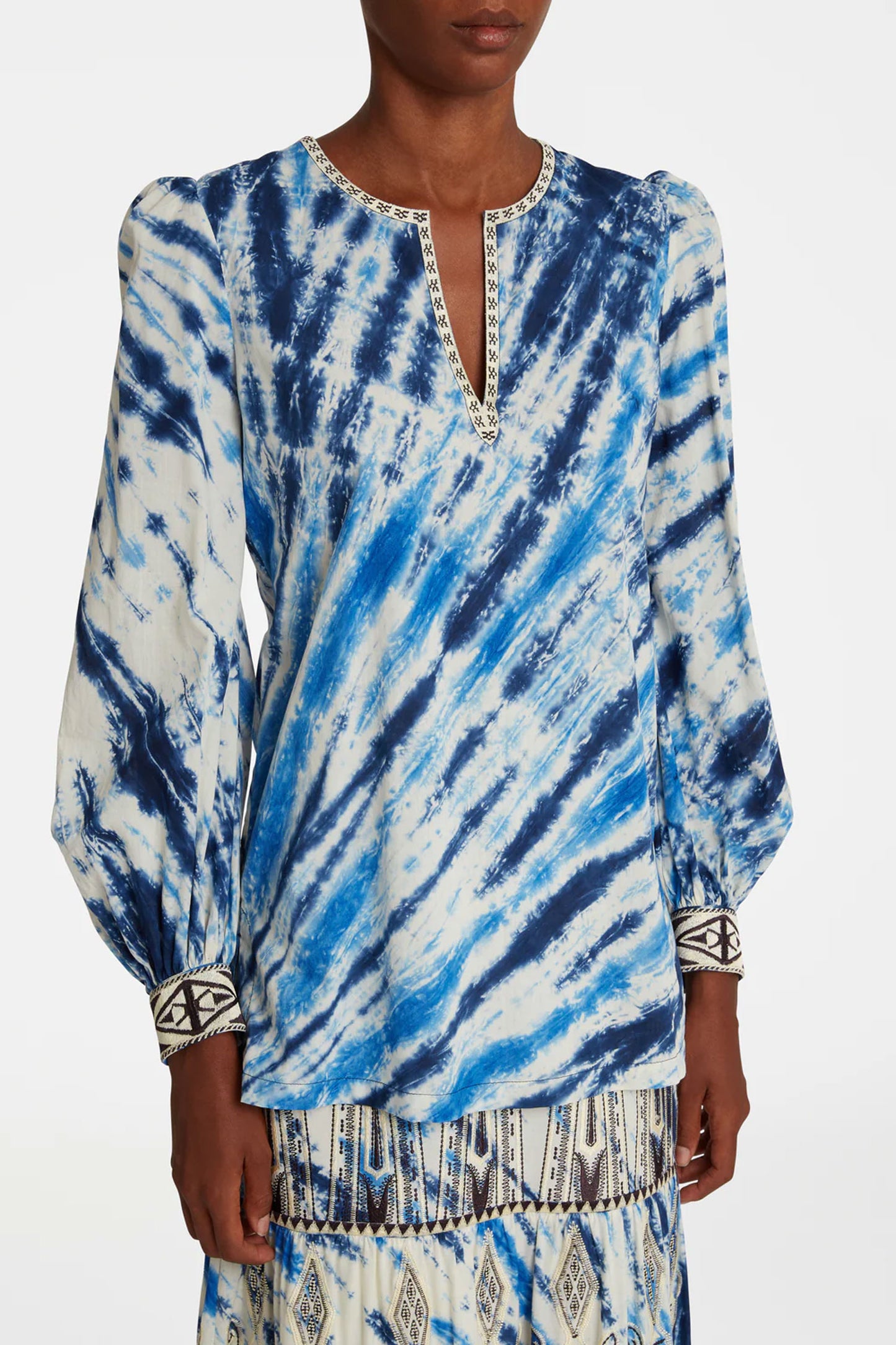 Vera Tie Dye Embroidery Shirt