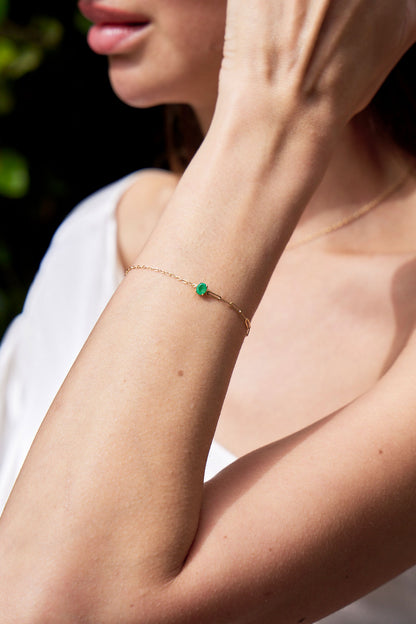 Small Emerald Solitaire Bracelet