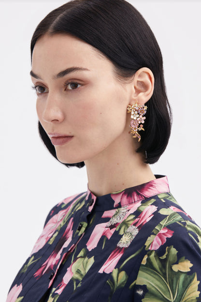 Enamel Flower Garden Earring