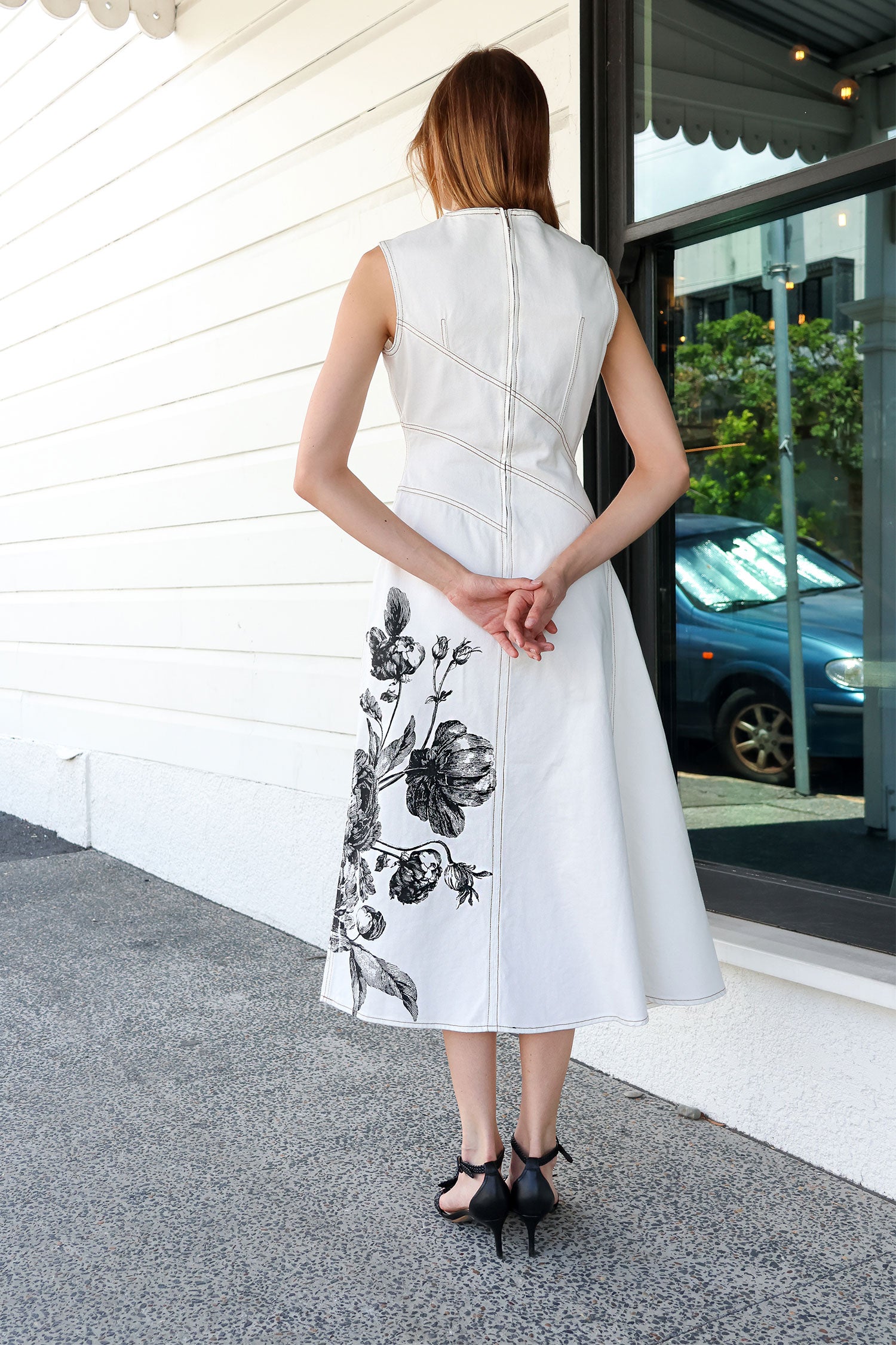 Denim Sleeveless Midi Dress – Samantha Ogilvie