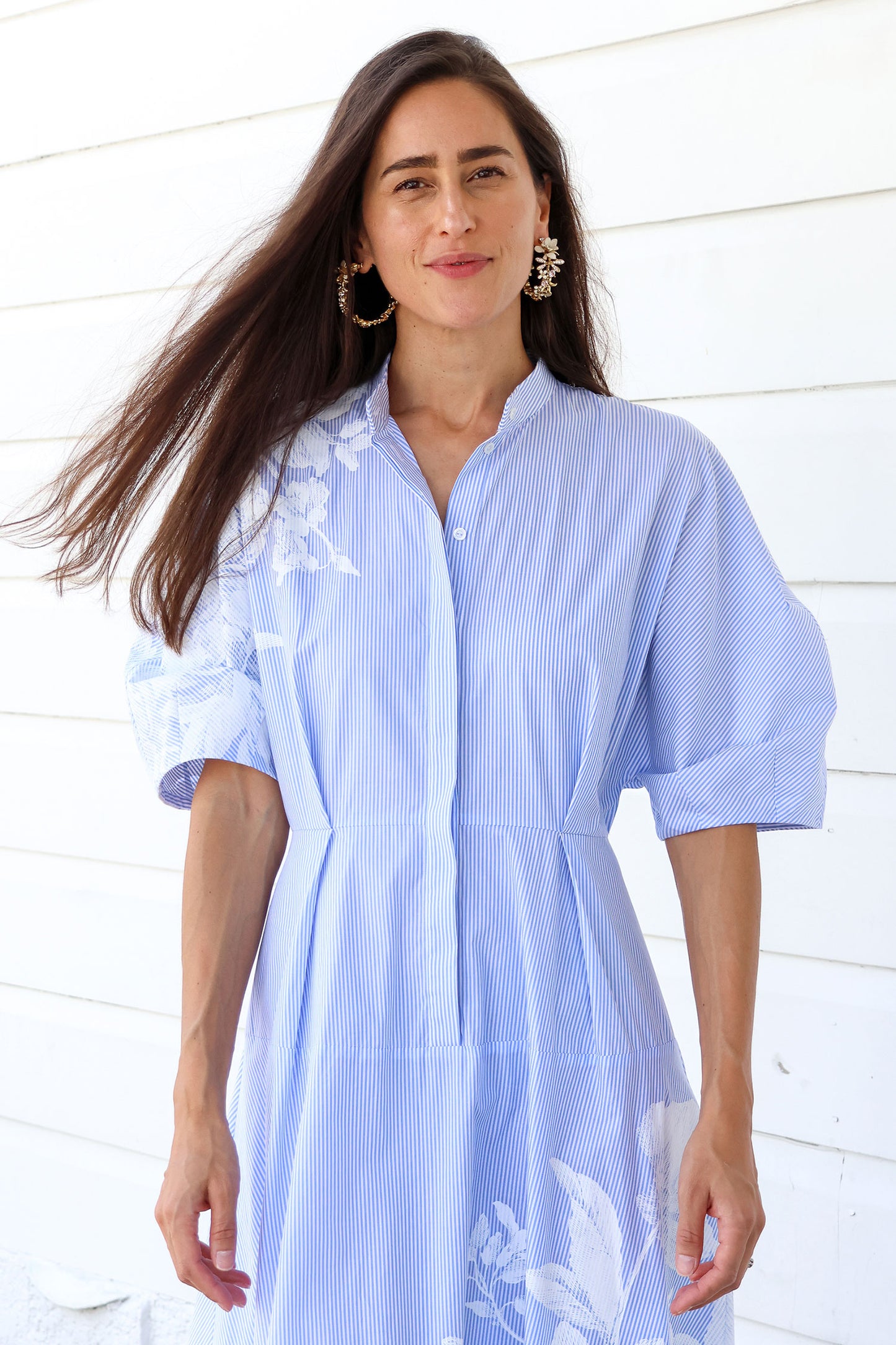 Short Sleeve Midi Shirt Dress