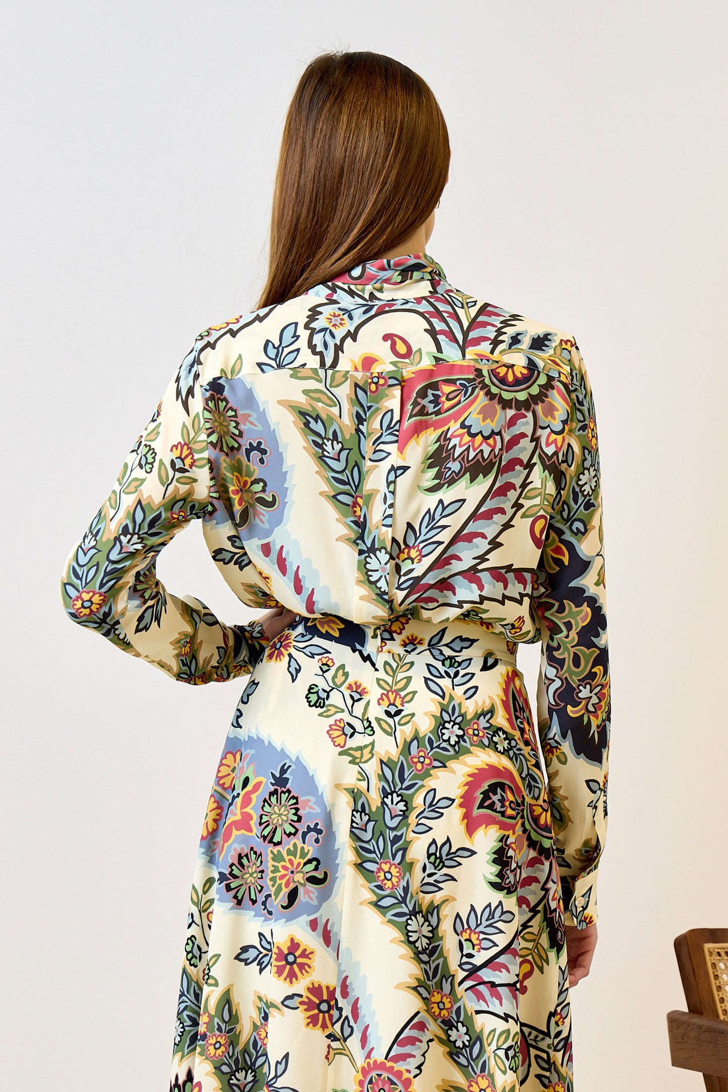 Botanical Scarf Collar Blouse