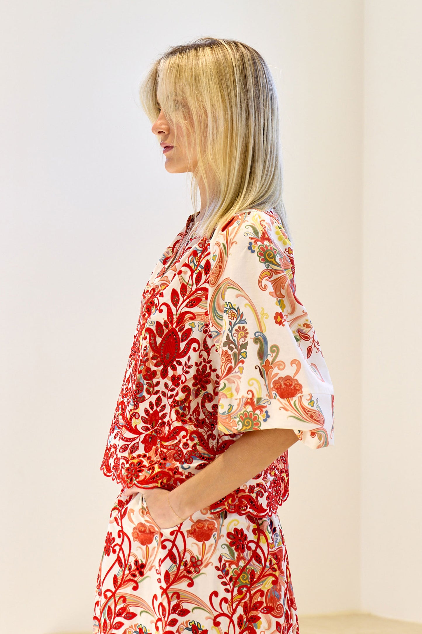 Embroidered Poplin Blouse