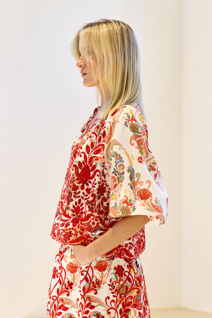 Embroidered Poplin Blouse