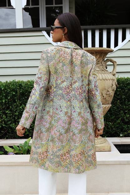 Floral Jacquard Coat
