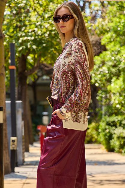 Floral Paisley Silk Shirt