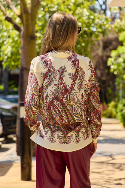 Floral Paisley Silk Shirt