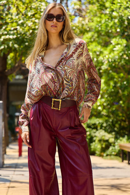 Floral Paisley Silk Shirt