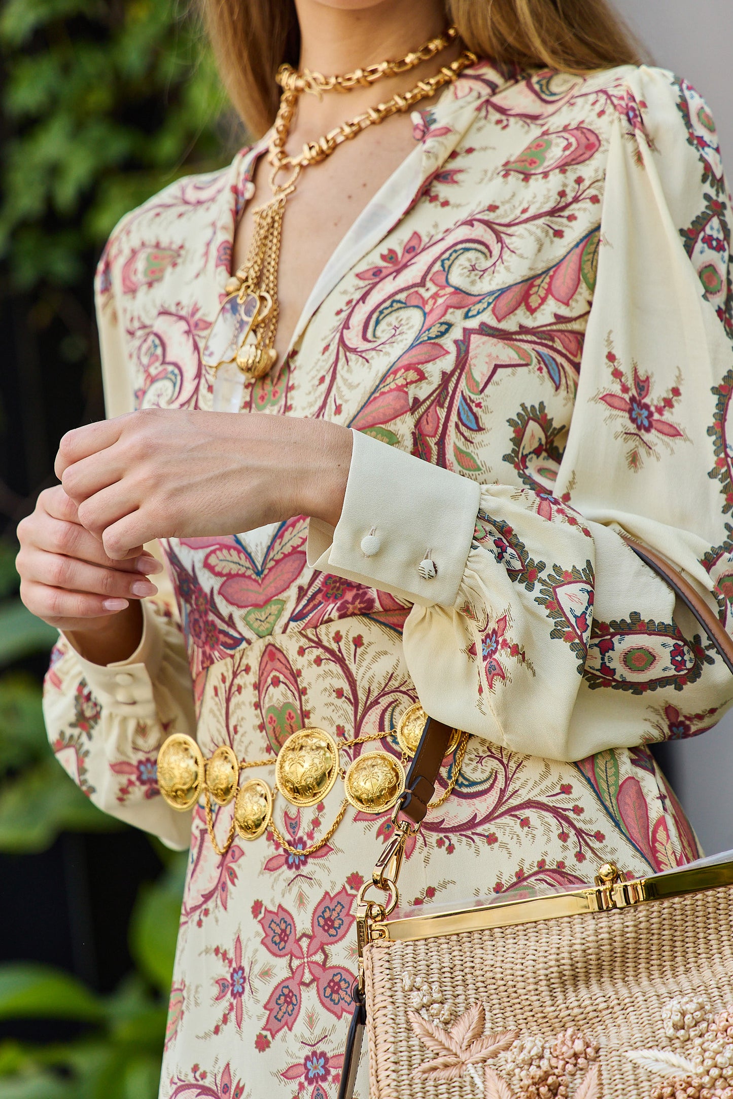 Paisley L/S Midi Dress