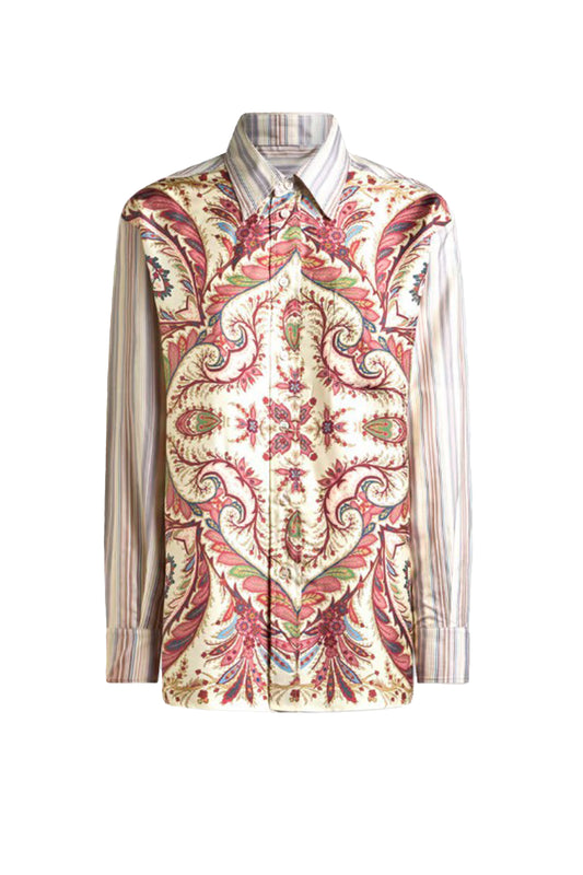 Placement Print Stripe Shirt