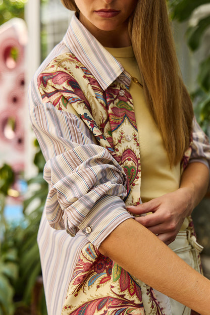 Placement Print Stripe Shirt