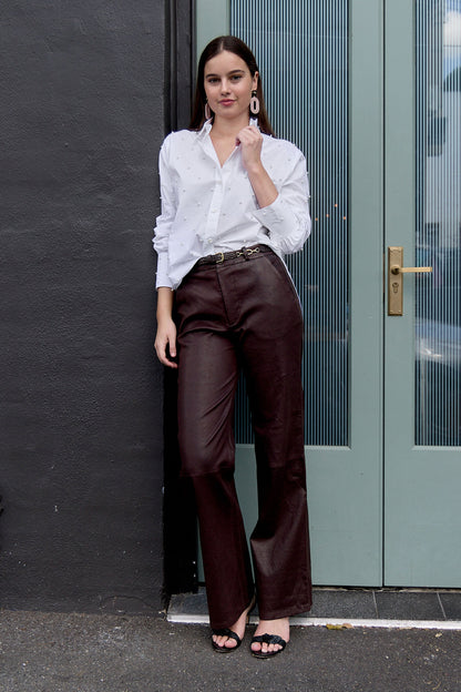 Relaxed Leather Trouser