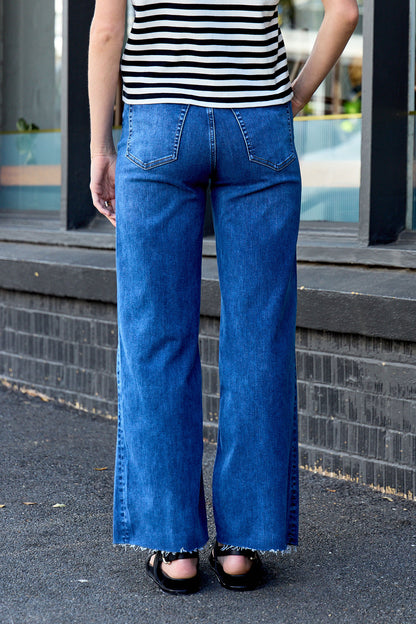 Le Slim Palazzo Raw Fray Jean