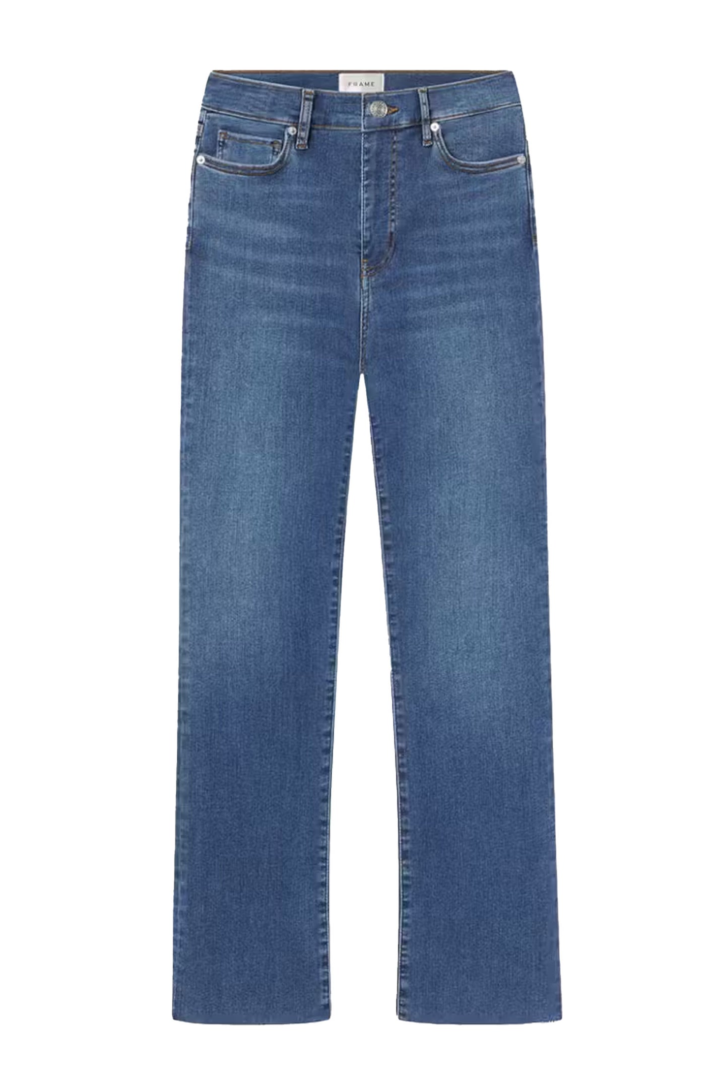 Le High Straight Long Raw Fray Jean