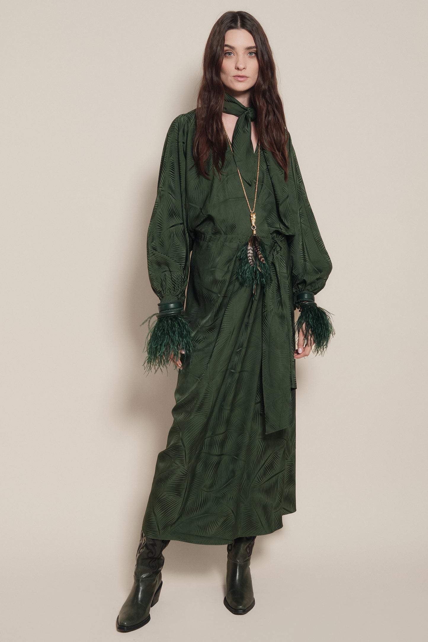 Jacquard Sin Fin Wrap Dress