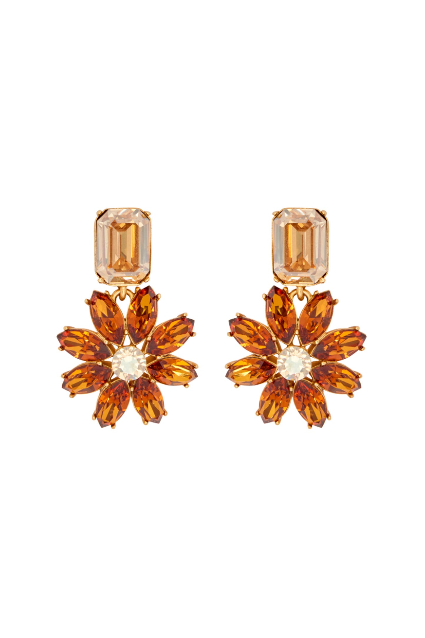 Large Daisy Crystal Earring