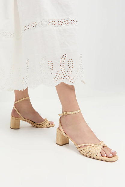 Riya Braided Mignon Knot Mid-Heel Sandal