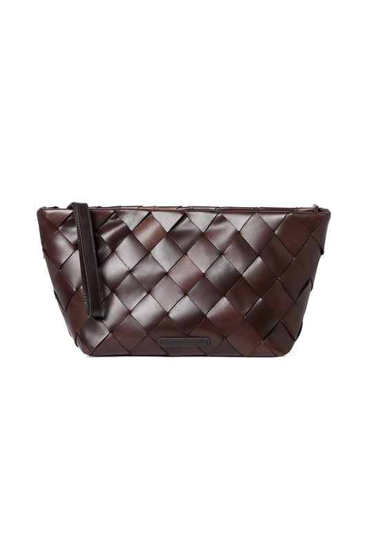 Wide Square Woven Clutch